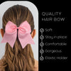 10 Light Pink Cheer Bows Large Hair Bow with Ponytail Holder Cheerleader Ponyholders Cheerleading Softball Accessories