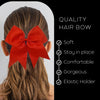 3 Red Cheer Bow Large Hair Bows with Ponytail Holder Cheerleader Ribbon Cheerleading Softball Accessories
