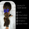 12 Blue Classic Cheer Bows Large Hair Bow with Clip