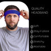 Sweatband Terry Cotton Sports Headband Sweat Absorbing Head Band Blue