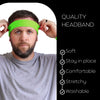 Sweatbands 12 Terry Cotton Sports Headbands Sweat Absorbing Head Bands Neon Green