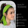 Tie Back Headbands 12 Moisture Wicking Athletic Sports Head Band Lime