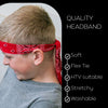 Tie Back Headbands 12 Moisture Wicking Athletic Sports Head Band Bandana Red