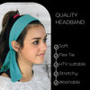 Tie Back Headband Moisture Wicking Athletic Sports Head Band Turquoise