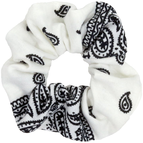 White Bandana Scrunchie