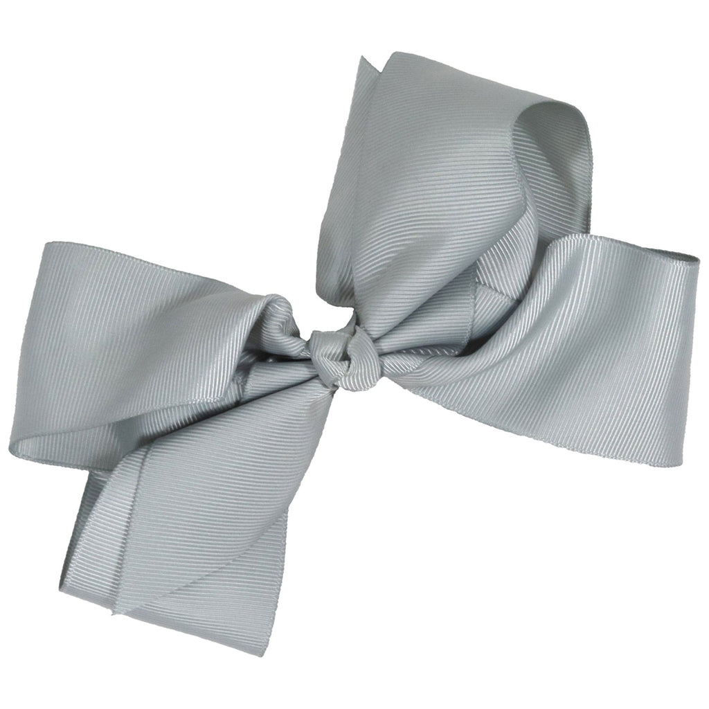 Silver Cheer Bow Large Hair Bow with Clip