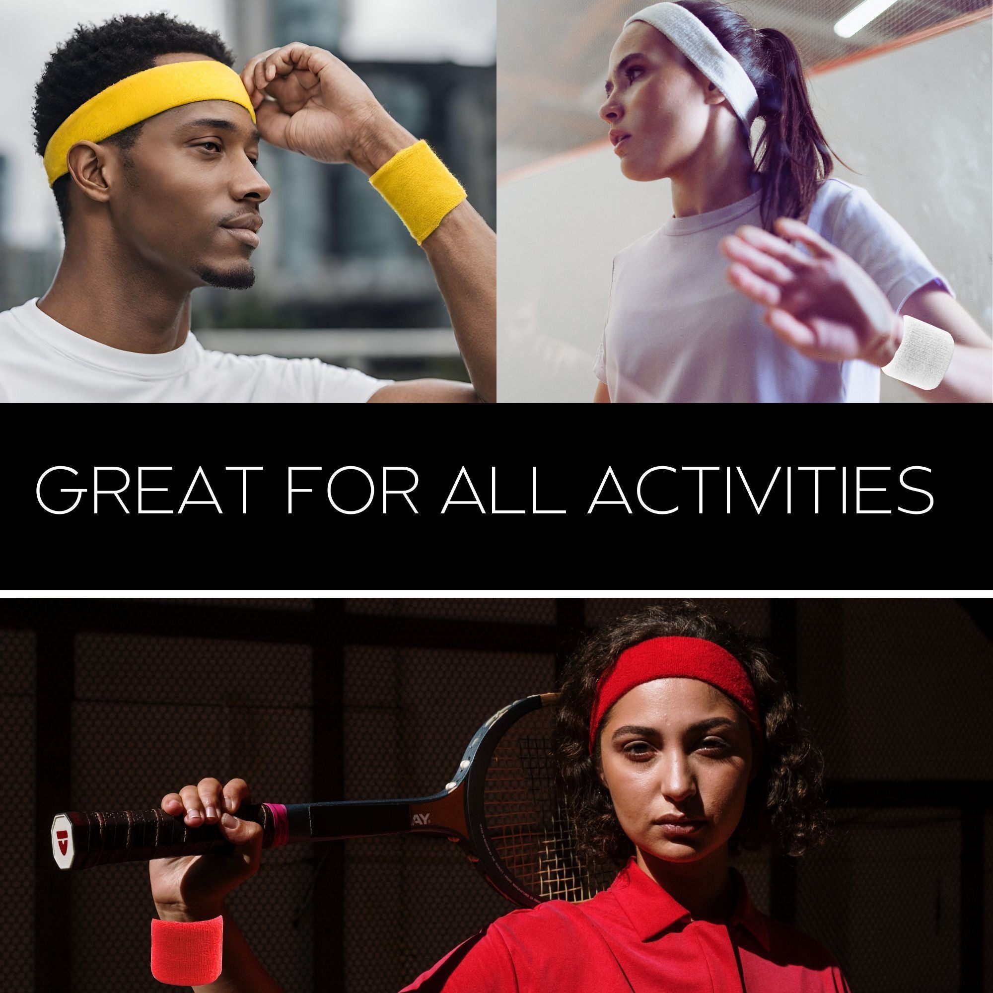 3 in 1 Sweat Headband Set Wristband Wrist Support for Badminton 3 in 1 Sweat Headband Set Wristband Wrist Support for Badminton