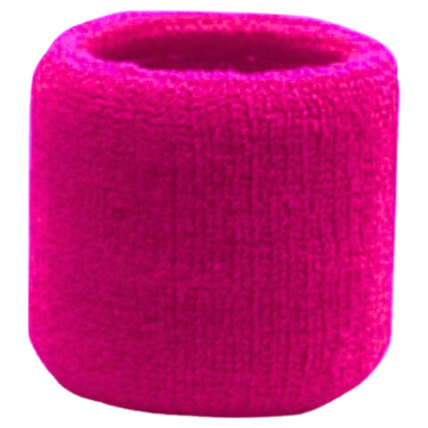 Sweatband for Wrist Terry Cotton Wristband Hot Pink