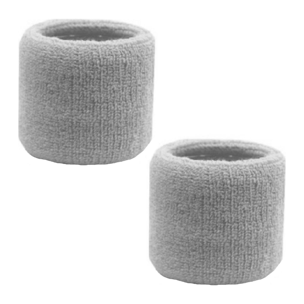 Sweatband for Wrist Terry Cotton Wristbands 2 Pack Gray