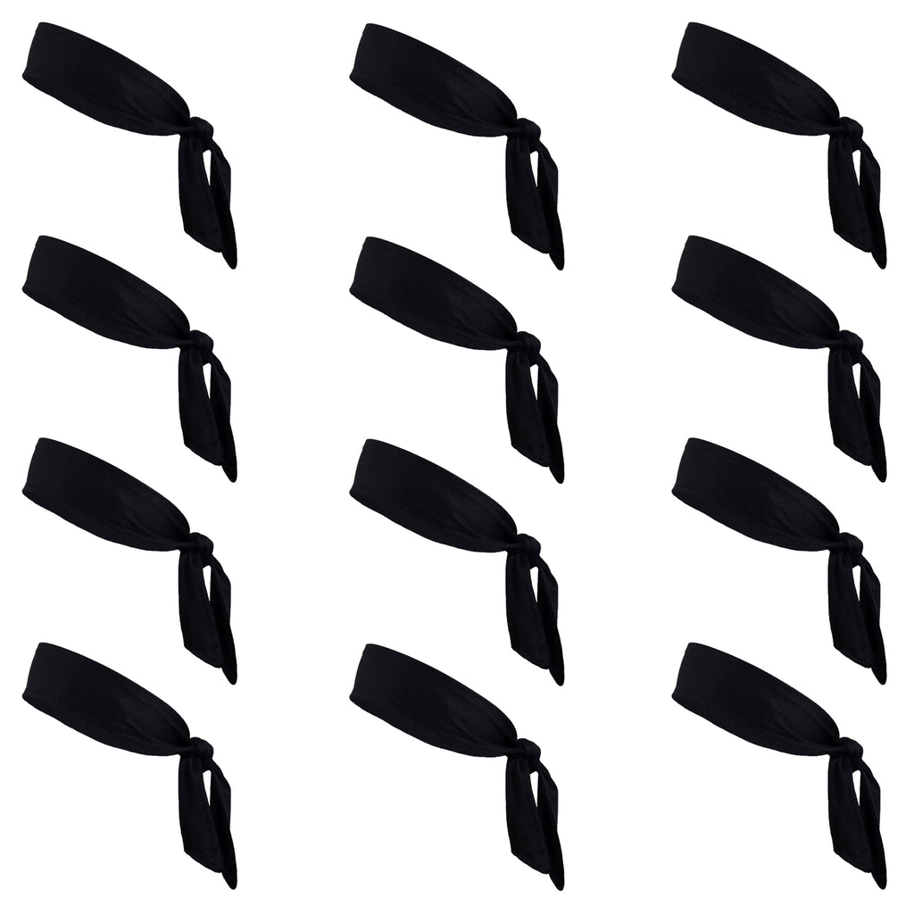 Black Tie Headbands - 12 Pack