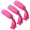 Tie Back Headbands 3 Moisture Wicking Athletic Sports Head Band tie Dye Pink