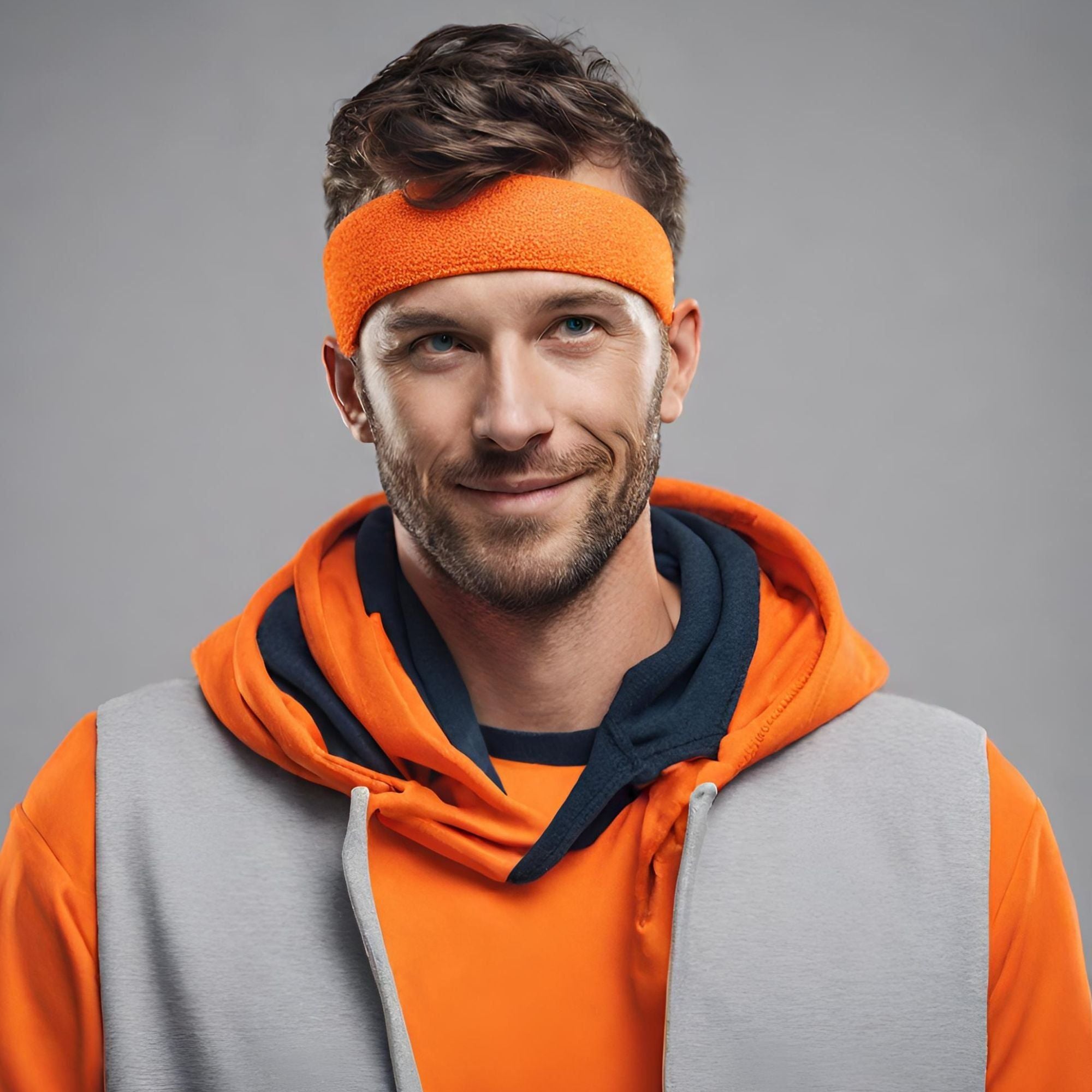 10-Pack Orange Terry Cloth Sweatbands – Cotton Headbands For Running, Yoga, Workout – Unisex