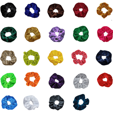 Velvet Scrunchies 6 Pack You Pick Colors