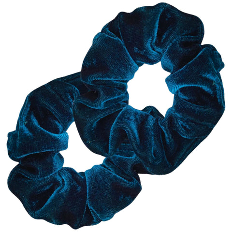Velvet Scrunchies 2 Pack Sea Blue