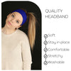 Wide Cotton Headband Soft Stretch Headbands Sweat Absorbent Elastic Head Band Blue