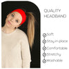 Wide Cotton Headbands 12 Soft Stretch Headband Sweat Absorbent Elastic Head Bands Red