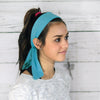 Teal Tie Headbands - 12 Pack