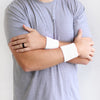 White Wrist Sweatbands - 6 Pack