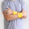 Yellow Wrist Sweatbands - 6 Pack