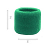 Sweatband for Wrist Terry Cotton Wristbands 6 Green