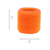 Sweatband for Wrist Terry Cotton Wristbands 2 Pack Orange
