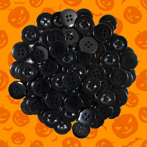 Black Buttons - 200 Pack