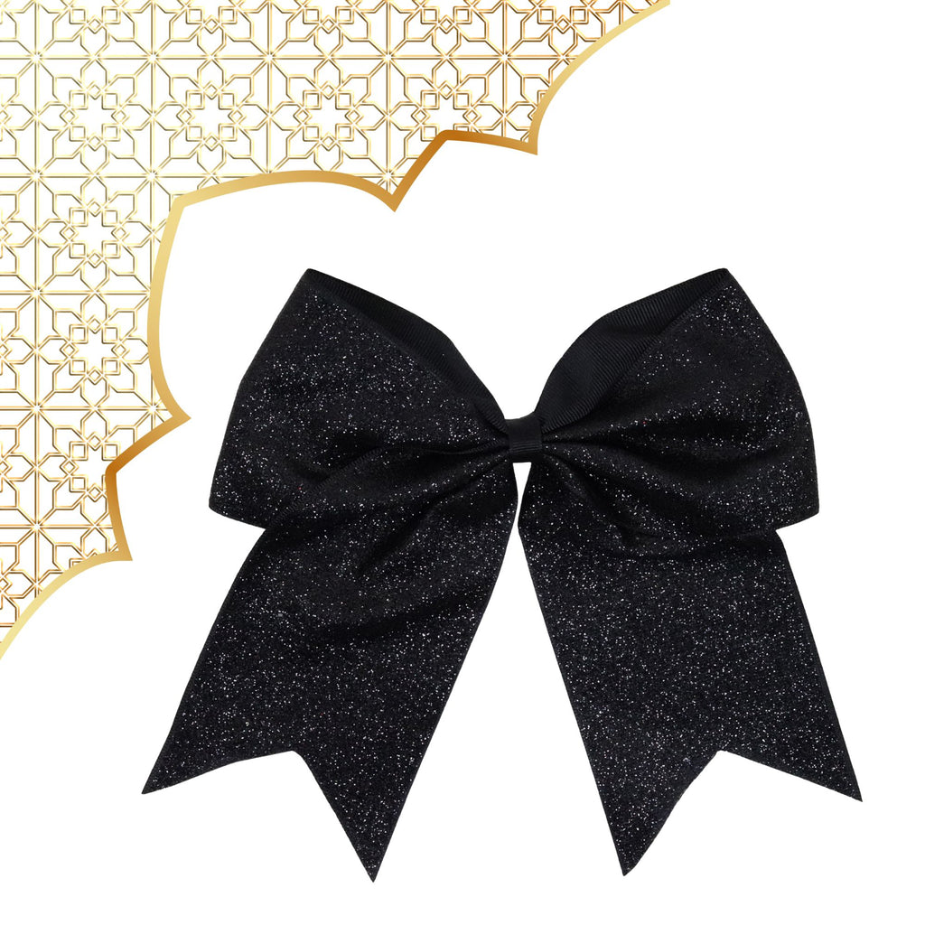 Black Glitter Cheer Bow