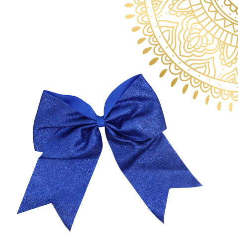 Blue Glitter Cheer Bow