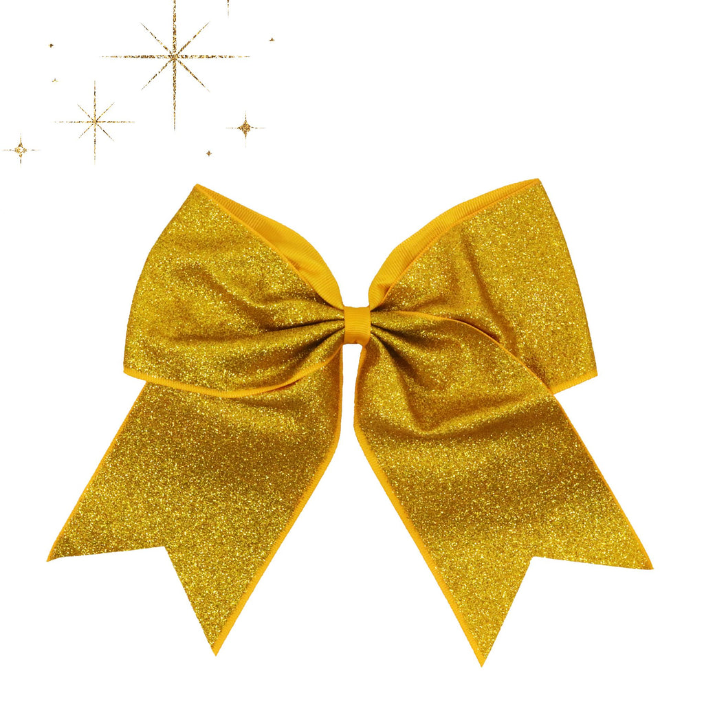 Athletic Gold Glitter Cheer Bow