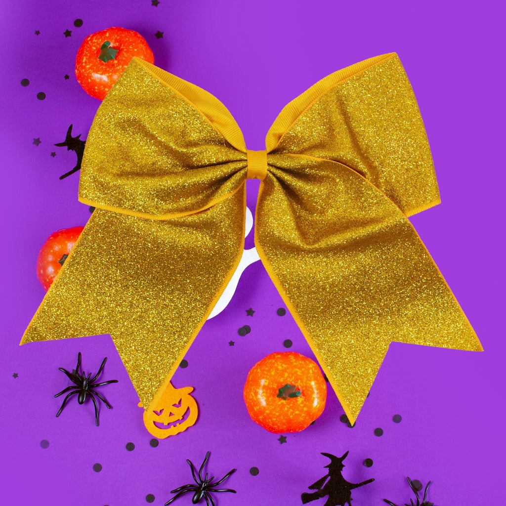 Athletic Gold Glitter Cheer Bow