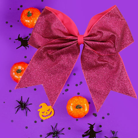 Hot Pink Glitter Cheer Bow