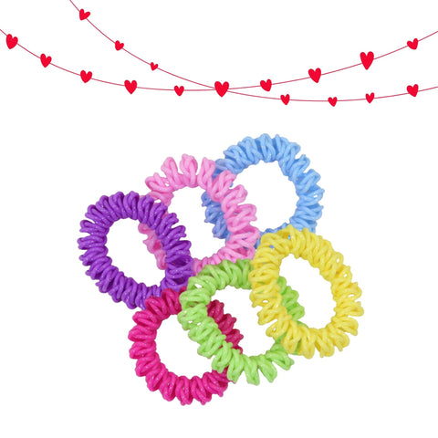 Pastel Spiral Hair Ties - 6 Pack