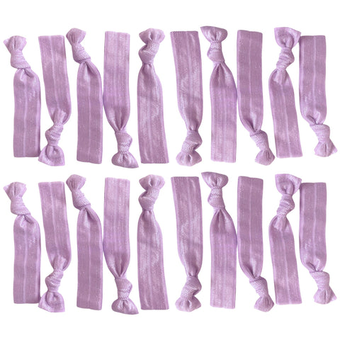 Light Purple Ribbon Hair Ties - 20 Pack