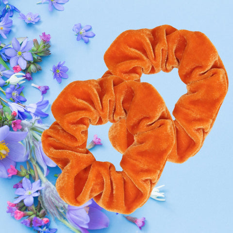 Velvet Scrunchies 2 Pack Orange