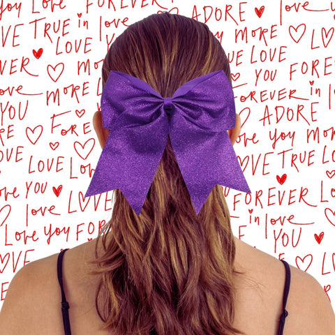 Purple Glitter Cheer Bow