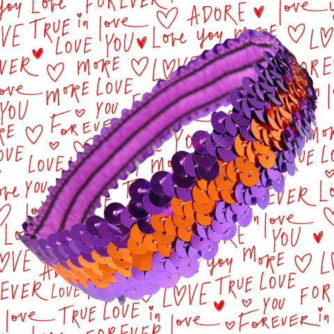 Purple and Orange Sequin Headband