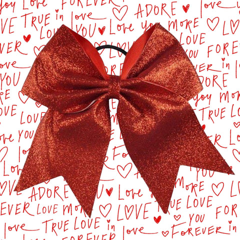 Red Glitter Cheer Bow