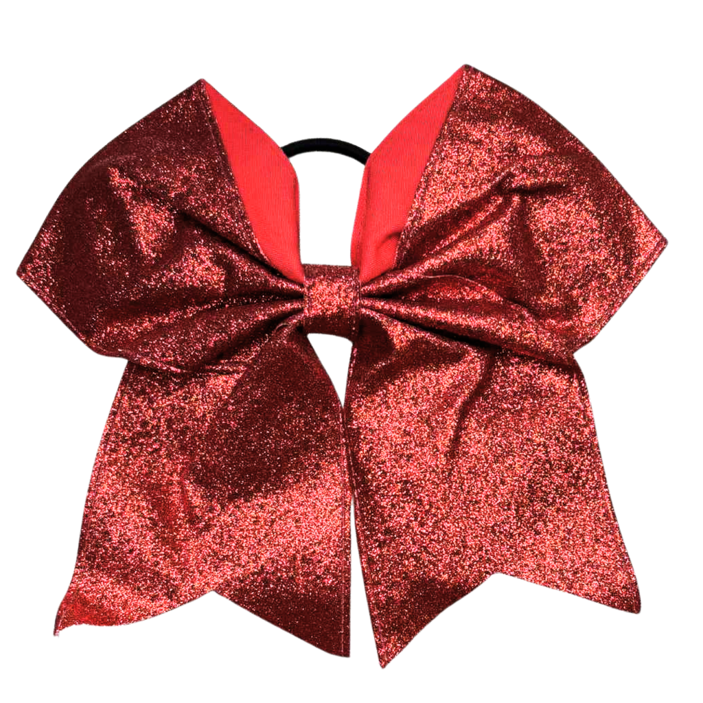 Red Stitched Sparkle Cheer Bow