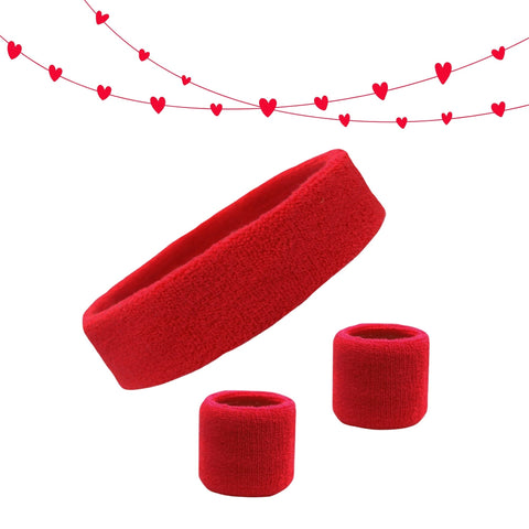 Red Sweatband Set