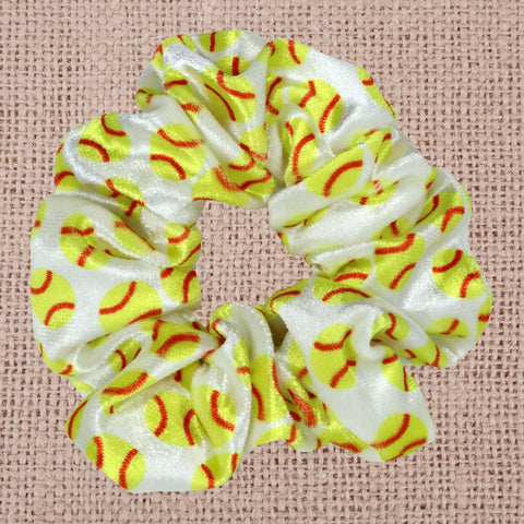 Softball Scrunchies Velvet Sports Scrunchie Hair Ties Ponytail Holder Scrunchy Elastics