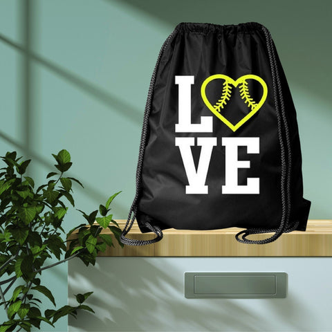 Softball Backpack Cinch Drawstring Bag Softball Gifts for Girls