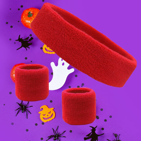 Red Sweatband Set