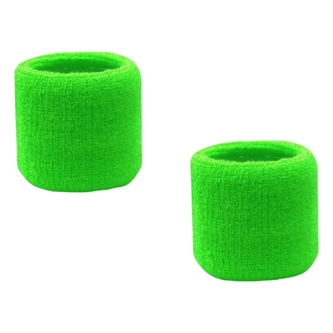 Sweatband for Wrist Terry Cotton Wristbands 2 Bright Green