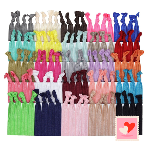 Solid Ribbon Hair Ties - 100 Pack
