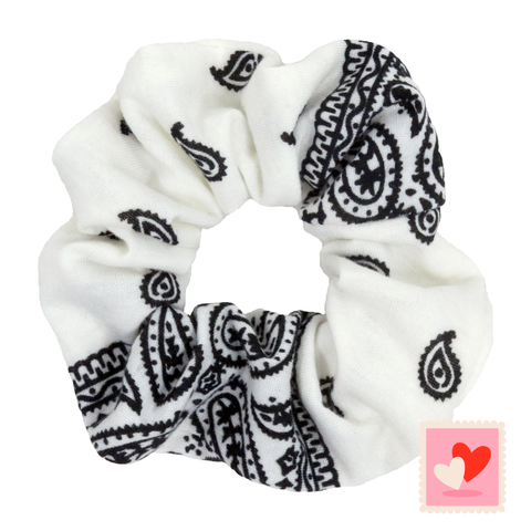 White Bandana Scrunchie
