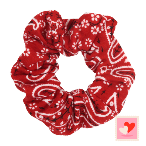 Red Bandana Scrunchie
