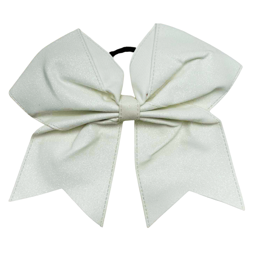 White Stitched Sparkle Cheer Bow