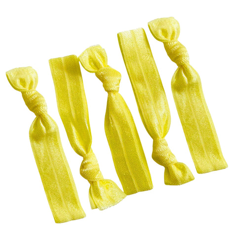 Yellow Ribbon Hair Ties - 5 Pack