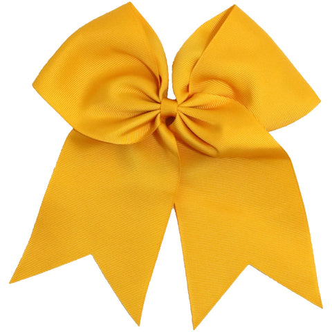 Athletic Gold Cheer Bow for Girls Large Hair Bows with Clip Holder