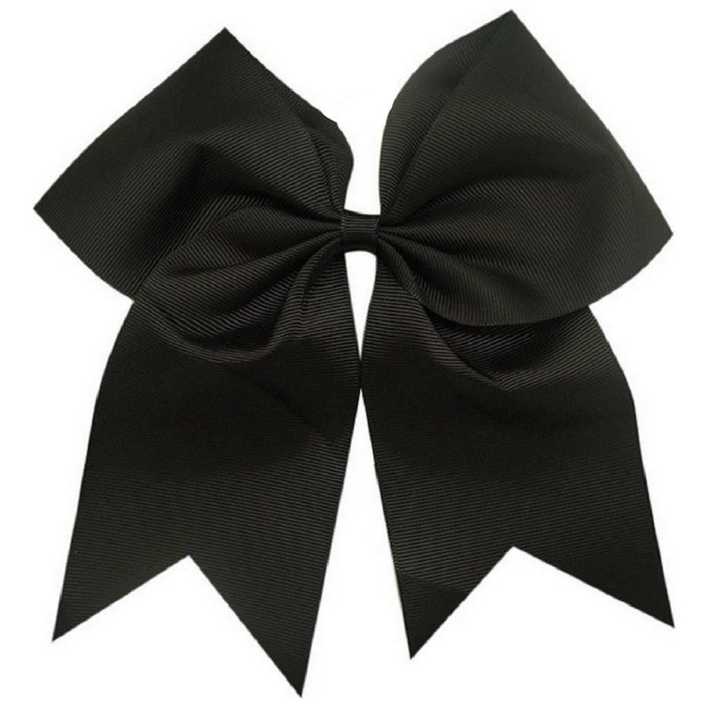 Black Cheer Bow for Girls Large Hair Bows with Clip Holder Ribbon